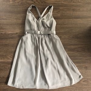 White-VeraWang Short Chiffon Dress Crisscross Back